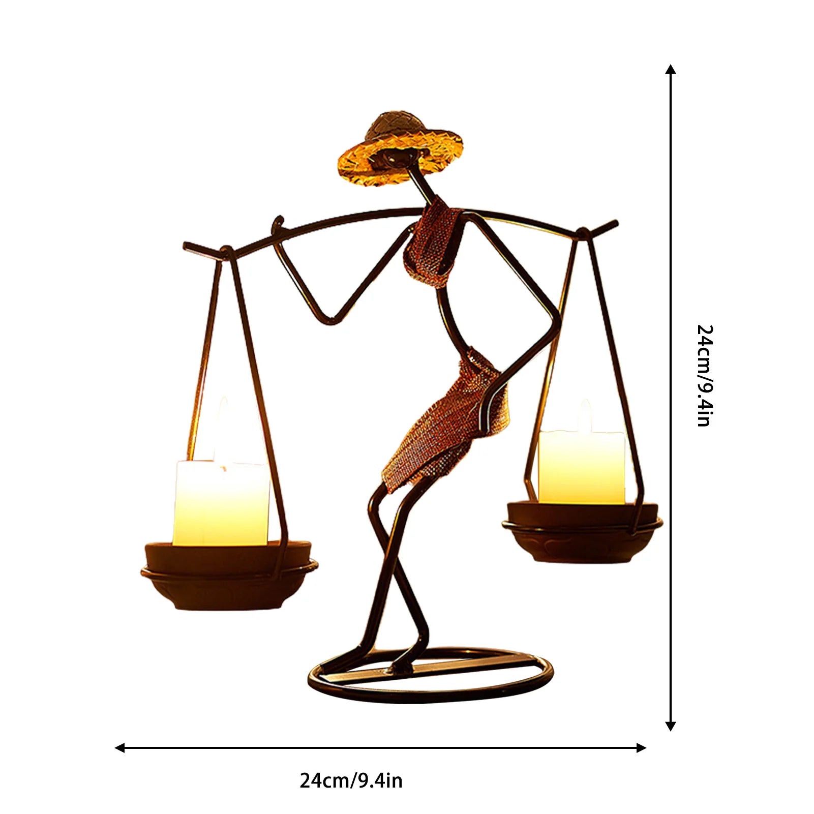 Metal African Women Candle Holder - Decorative Iron Candlestick - Image 8