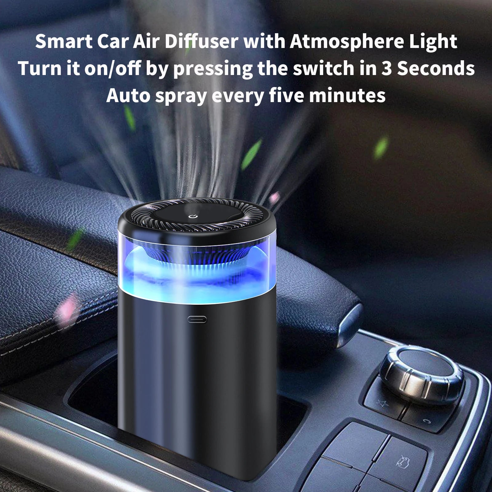 Smart Car Aromatherapy Diffuser - Air Purifier with Atmosphere Light & Perfume Spray - Image 4