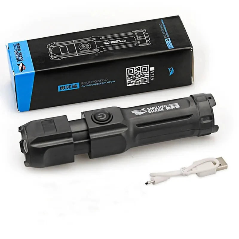 Tactical LED Flashlight - Telescopic Zoom, High Power Rechargeable Torch - Image 3