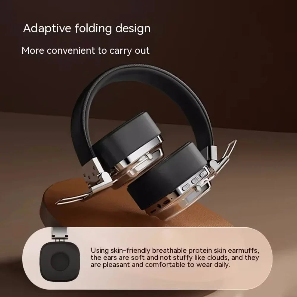 Foldable Bluetooth 5.3 Headphones - Retro Over-Ear Wireless Headset - Image 3