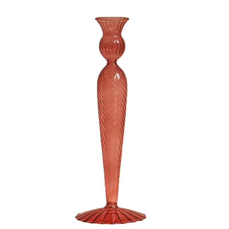 Festive Glass Taper Candle Holders | Red & Green Christmas Candlestick Collection - Image 13