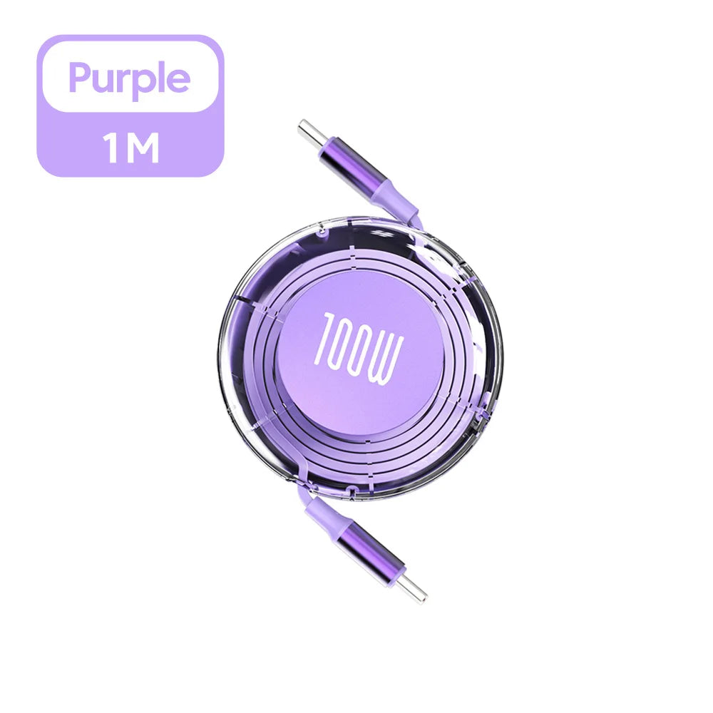 Retractable 100W USB-C Cable - PD Fast Charging for iPhone 15, MacBook & Laptops - Image 9