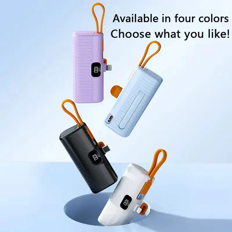 50000mAh Mini Power Bank - Built-in Cables & Digital Display Portable Charger - Image 4