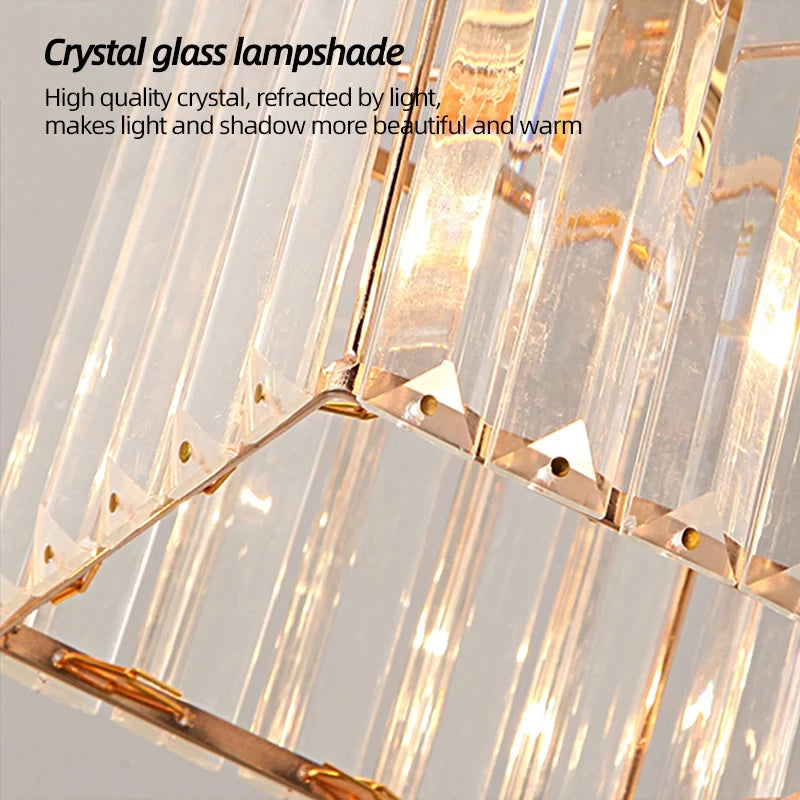 Gold Crystal Ceiling Light | E27 Corridor & Foyer Lamp | Square or Round - Image 4
