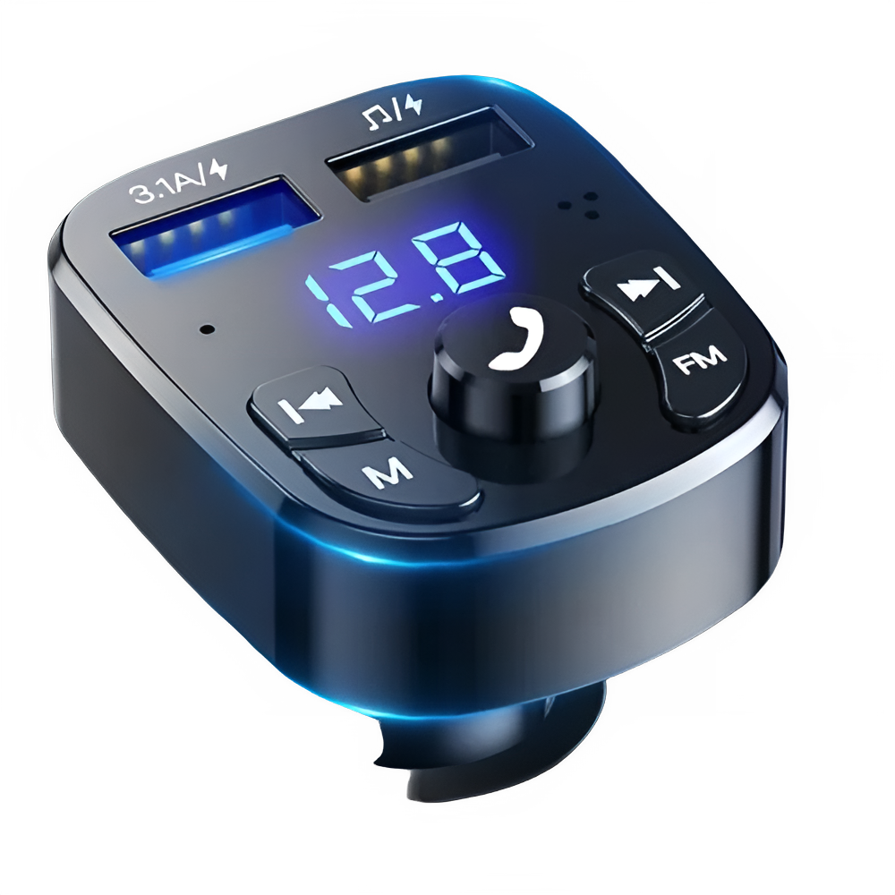 Bluetooth 5.0 FM Transmitter - Dual USB Fast Charger & MP3 Player for Car